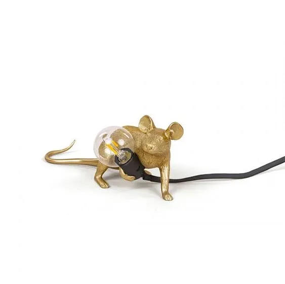 Seletti Mouse Lop Lying Down Επιτραπέζιο Φωτιστικό Χρυσό