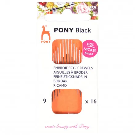 Pony Black Βελόνες Κεντήματος Νο. 9 - 16 τεμ.