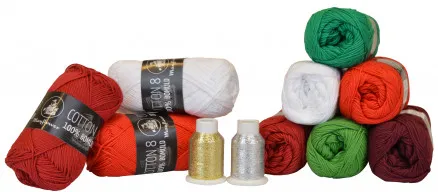 Mayflower Cotton 8/4 Πακέτο Νήματος Χριστούγεννα 6 χρώματα + 2 Λάμψη - 11 τεμ - Mayflower Cotton 8/4 Πακέτο Νήματος Χριστούγεννα 9 χρώματα + 2 Λάμψη - 11 τεμ