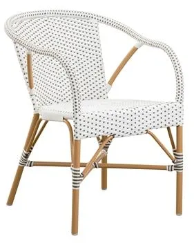 Sika-Design Madeleine Εξωτερική Καρέκλα Καφέ Λευκό/Αμύγδαλο