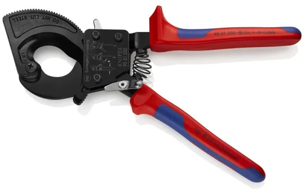 Knipex Ψαλίδι καλωδίων (σύστημα καστάνιας) μαύρο βαμμένο, με λαβή πολλαπλών συστατικών 250 mm