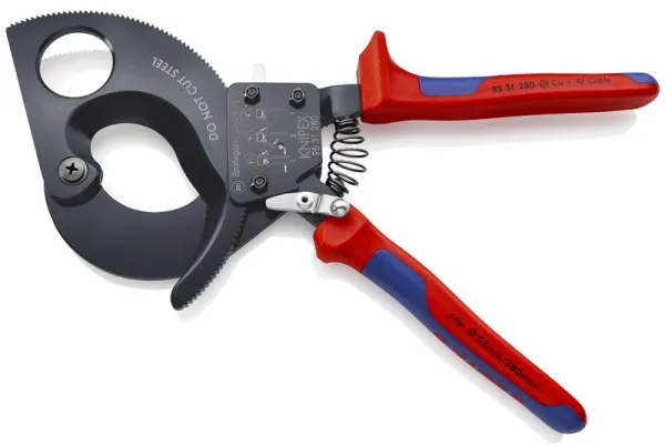 Knipex ψαλίδι καλωδίων (σύστημα καστάνιας) μαύρο βαμμένο, με λαβή πολλαπλών συστατικών 280 mm