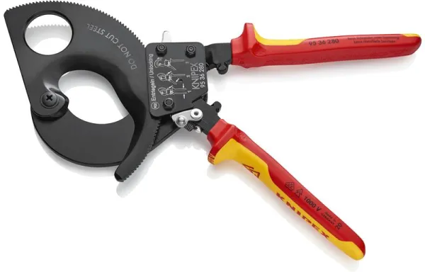 Knipex Ψαλίδι καλωδίων (με σύστημα καστάνιας) μαύρο βαμμένο, πιστοποιημένο VDE 280 mm