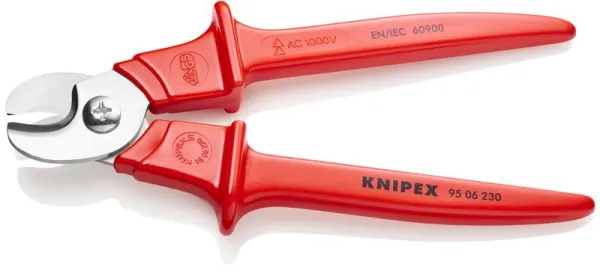 Knipex ψαλίδι καλωδίων, λαβές με έγχυση πλαστικού, μονωμένες, πιστοποιημένες VDE, 230 mm