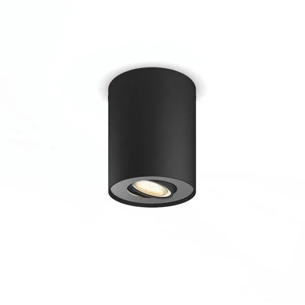 Philips Hue Pillar Single Spot Μαύρο με ροοστάτη