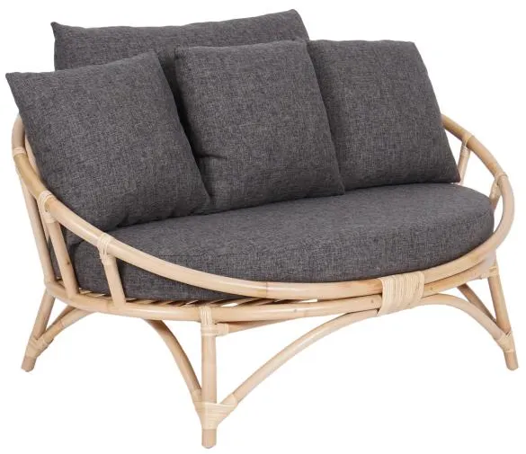 Muscat 2 ατόμων καναπές lounge σκούρο γκρι 127x102x70cm