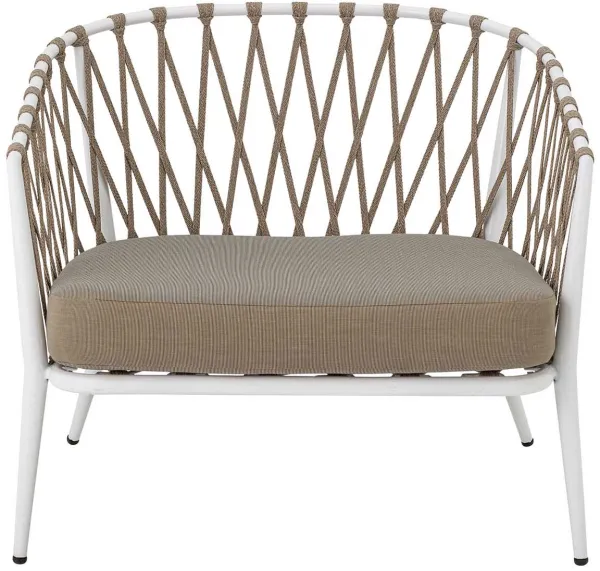 CREATIVE COLLECTION Cia καρέκλα lounge για τον κήπο, με μαξιλάρι - πολυεστέρας και λευκό μέταλλο