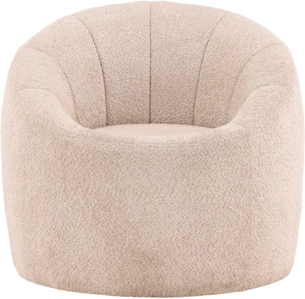 VENTURE DESIGN Warren πολυθρόνα lounge - μπεζ ύφασμα bouclé