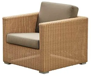Cane-Line Chester πολυθρόνα lounge, Φυσικό, μαξιλάρι σε ταούπε