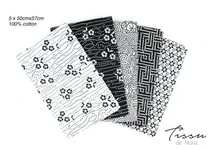 Tissu de Marie Fat Quarter Λευκή Σοφία 50x57cm - 5 τεμ.