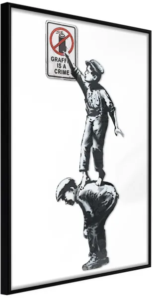 ARTGEIST Αφίσα με κορνίζα - Banksy: Graffiti Is a Crime Μαύρο 30x45