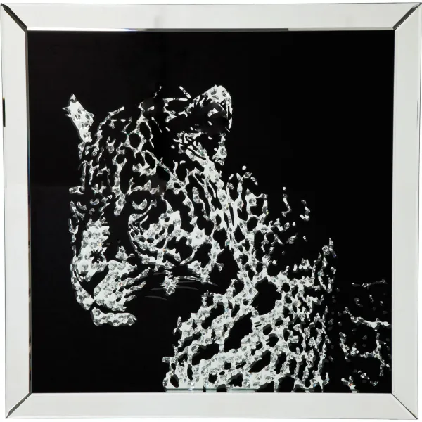 KARE DESIGN Αφίσα, Mirror Leopard - Πολύχρωμη, με πλαίσιο, (80x80cm)