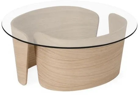 Sibast Furniture No 7 Lounge Τραπεζάκι σαλονιού Ø70 Χαμηλό Λευκό Λαδωμένη Δρυς/Γυαλί