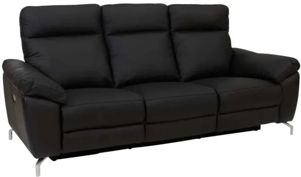 Furnhouse Selesta 3 άτομα. δέρμα μαύρο 222x96x101cm