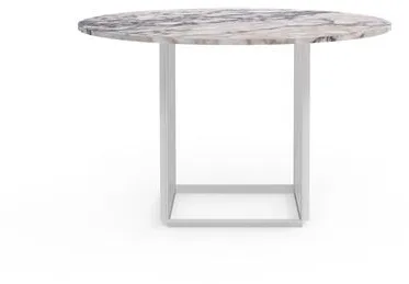 New Works Florence Τραπέζι Φαγητού Ø120 White Viola Μάρμαρο με Λευκή Βάση