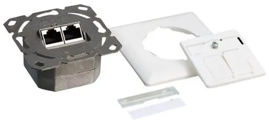 LogiLink Cat.6A πρίζα τοίχου 2 x RJ45 θωρακισμένο σήμα λευκό